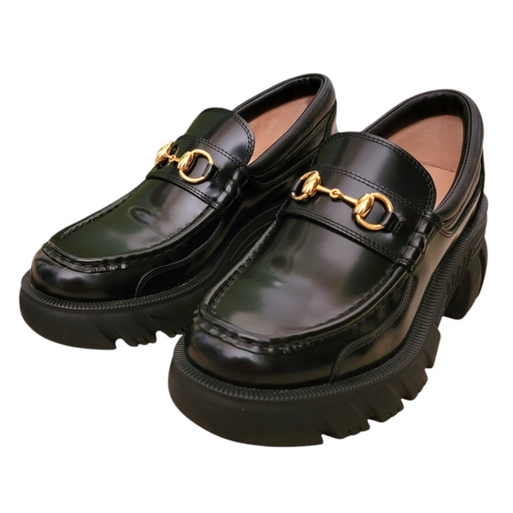 Gucci Black Horsebit Magnum Leather Lug Sole Loafer 9 39 656869 - Picture 15 of 15